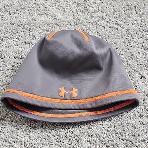 Under Armour Kids Beanie in Gray with Orange Trim